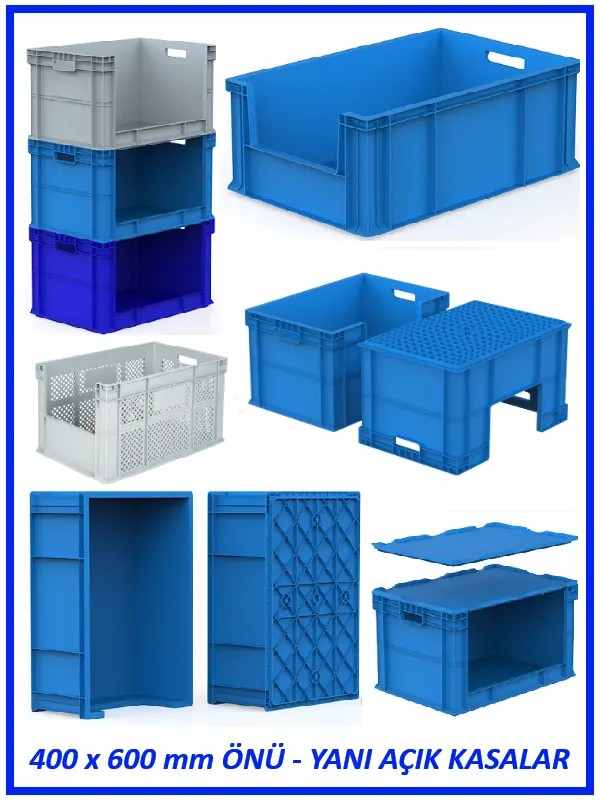 400x600 mm Önü Açık Plastik Kasalar