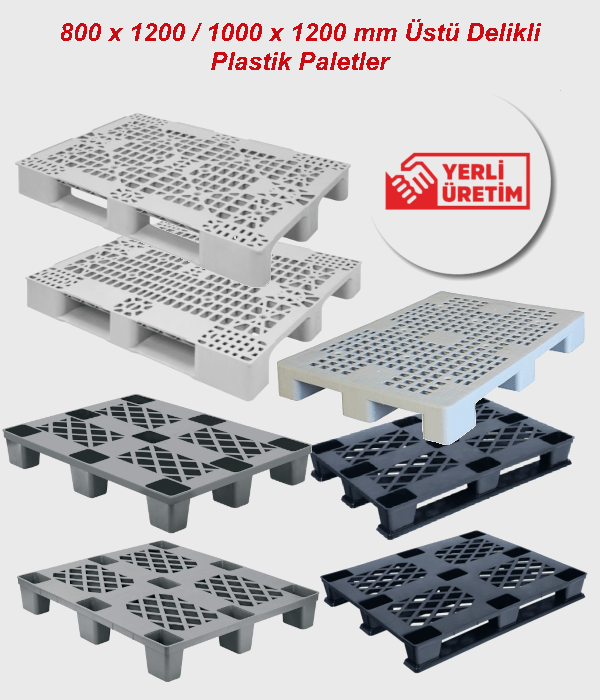 Üstü Delikli Plastik Paletler                               