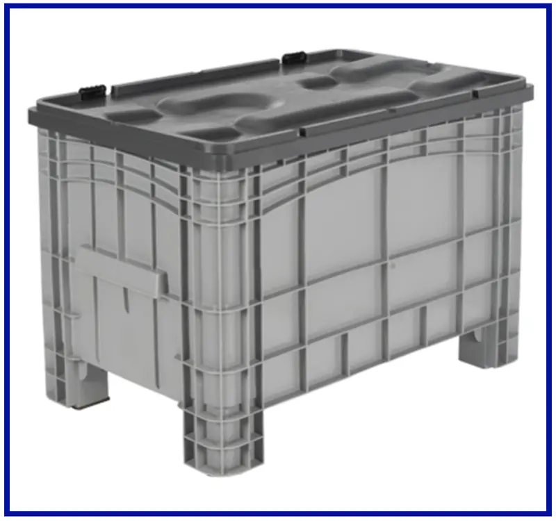636x1017x730 mm Menteşe Kapaklı Konteyner | SM-4000-MK