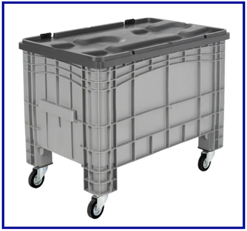 636x1017x850 mm Plastik Kasa - Kapaklı - Tekerlekli | SM-4000 T MK 